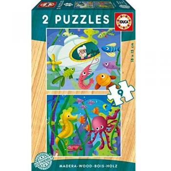 Educa Borrás Puzzle Madera, Animales Acuáticos