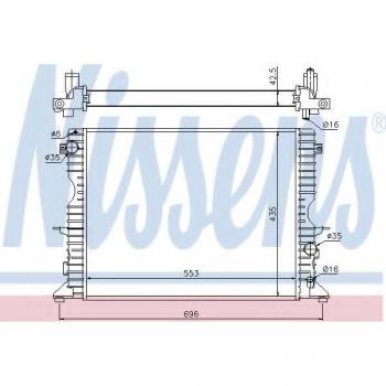 Radiador NISSENS 64311A para refrigeración del motor, compatible con vehículos, fabricado con materiales de alta calidad, diseño eficiente para una óptima transferencia de calor y durabilidad