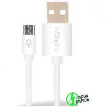 Cable de Carga y Datos Plugyu Micro USB 1.5A Blanco