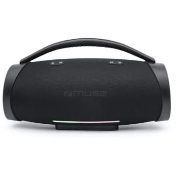 Altavoz Bluetooth MUSE M-970 BT - Sonido Estéreo de Alta Calidad, Conexión Inalámbrica, Función FM, USB, MicroSD, Resistente a Salpicaduras, Luces Incorporadas, 300