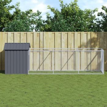 vidaXL Dog House with Roof Anthracite 117x40.5x123 cm Galvanised Steel