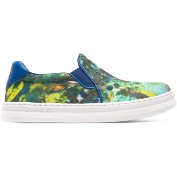CAMPER Runner - Cotton & Leather Sneakers for Kids - Blue, Yellow, Green, Size 29 & 11