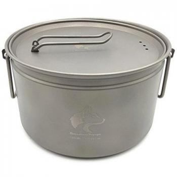 Boundless Voyage 1800ml Anti-corrosion de Titanio Ligero Pote que acampa Portable de la Comida Campestre de Utensilios de Cocina Only 197g