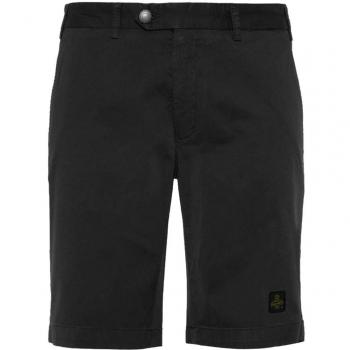 RefrigiWear Black Cotton Short - W33, Elegant Beige Bermuda Shorts with Logo Patch, Black male, Sizes: W33