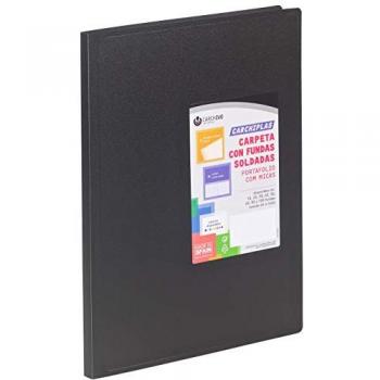 Carpeta Clasificadora Carchiplás Book Negro A4 con 50 Fundas