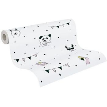 Papel Pintado Infantil Little Love con Diseño de Animales, 0.53 x 10.05 m, Multicolor
