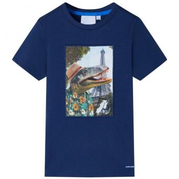 Camiseta infantil azul oscuro 140 Día y Noche
