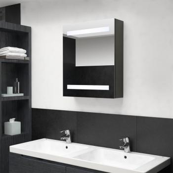 Mueble de baño con espejo y LED antracita 50x14x60 cm