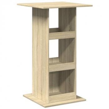 Mesa alta bar con almacenaje madera roble Sonoma 60x60x102 cm Marrón