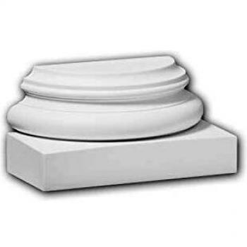 Zócalo de Media Columna Profhome 117700 - Elemento Decorativo Clásico Atemporal Blanco