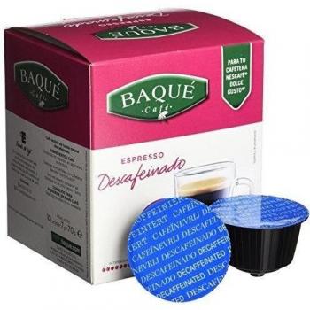 Cafés Baqué - 10 Capsulas Compatibles Dolce Gusto. Espresso Descafeinado