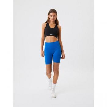 Borg Seamless Rib Shorts Blue, S