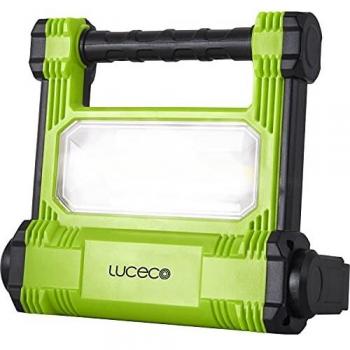 Luceco Luz de Trabajo Recargable, Foco LED de 20W, Lámpara Portátil IP54 Impermeable, Literna para la Reparación de Automóviles, Pesca, Camping