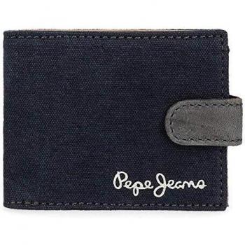 Cartera Pepe Jeans Wayne horizontal con cierre de clic Azul