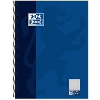 Cuaderno universitario Oxford, DIN A4+, cuadriculado, 80 hojas, margen izquierdo