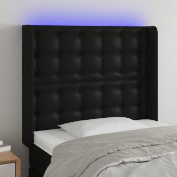 Cabecero LED Negro 83x16x128 cm en Cuero Sintético