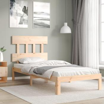 Cama solar sin colchón 100x200 cm en madera maciza de pino - Estructura de cama con cabecero madera maciza 100x200 cm Vidaxl Marrón