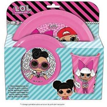 Set de Vajilla Infantil LOL Surprise 3 Piezas Plástico para Niños y Niñas