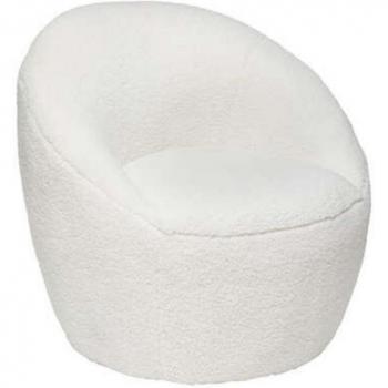 Sillón Romi Blanco Rizado de Atmosphera - Sillón de felpa, diseño moderno y acogedor, ideal para completar la decoración del hogar