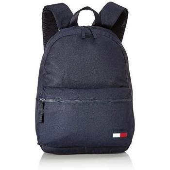Sleek Urban Blue Backpack with Logo Detail - Tommy Hilfiger, Backpacks, male, Blue, Size: ONE SIZE, Blue Polyester Backpack
