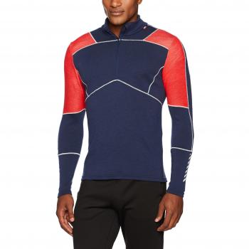 Helly Hansen HH LIFA Merino Max 1/2 Zip, Camiseta de Manga Larga para Hombre, Azul