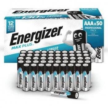 Pilas Alcalinas Energizer Max Plus AAA - Pack de 50 unidades