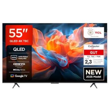 Televisor TCL 55T8C QLED 4K Ultra HD de 55 con Google TV, HDR10 y Dolby Vision