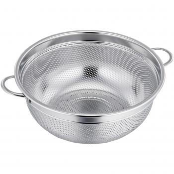 teamfar colador de acero inoxidable, microperforado cocina Colador con mango, 3 Quart pequeño colador para pasta frutas verduras – Se puede lavar en lavavajillas.