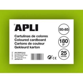 APLI 14275 - Cartulina verde fluorescente 50 x 65 cm 170 g 25 hojas