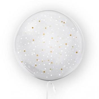 Globo temática puntos blancos y dorados 45 cm