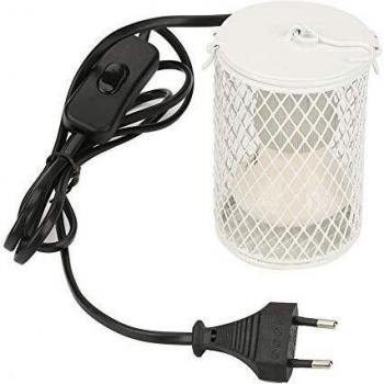 HEEPDD Lámpara de Calor de Reptiles, con Protector Portalámparas de cerámica y emisor de Calor Luz de Calentamiento del Calentador con Interruptor de Encendido