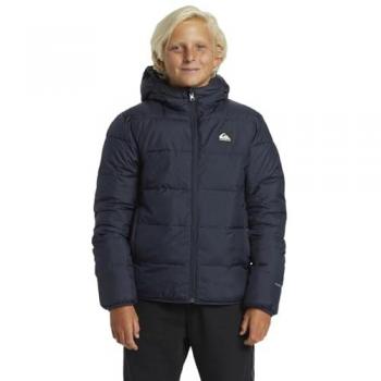 Chaqueta reversible Quiksilver Scaly para niños, azul marino, con capucha, talla junior 14