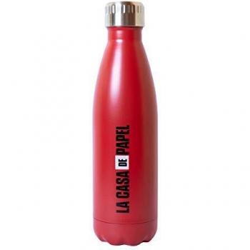 Botella agua acero inoxidable La Casa de Papel - Botella metálica 500ml, Botella térmica reutilizable - Aislamiento Doble Pared, Botella Termica de Frío/Caliente - Producto con licencia oficial