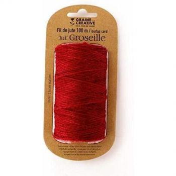 Bobina de hilo de yute rojo - 100 m x 2 mm