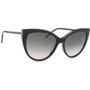 Saint Laurent SL M48S_A 002 56 Black Gold/Grey Shaded Sunglasses, Female, Size: 56 MM