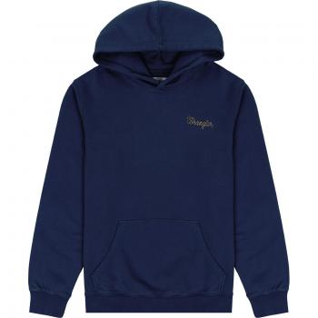 Wrangler Men's Logo Hoodie Sweatshirt - Navy Blue, Relaxed Fit