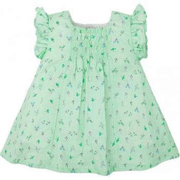 Vestido de niña amarillo con motivos florales