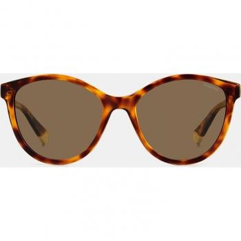 Polaroid Women's Round Havana Sunglasses with Polarized Lenses