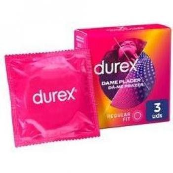Durex Preservativos Dame Placer, Con Puntos Y Estrías Para Una Estimulación Extra, 3 Condones