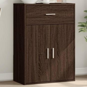 Aparador de Madera de Ingeniería 60x30x84 cm en color Roble Marrón, Mueble de Almacenaje para Salón, Buffet, Armario Auxiliar y Armario de Almacenamiento