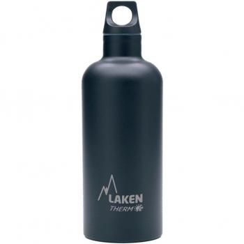 Laken Futura Botella Térmica de Acero Inoxidable 18/8 y Aislamiento de Vacío con Doble Pared, Negro, 500 ml