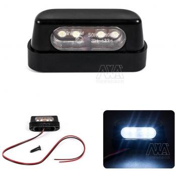 Alta calidad motocicleta 12 V Universal negro LED luz de matrícula Luz trasera
