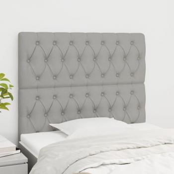 Cabeceros de tela gris claro (2 unidades) 90x7x78/88 cm vidaXL