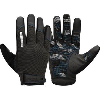 RDX Guantes para el Levantamiento de Pesas con Soporte Adicional Elástico y Largo para la Muñeca, Agarre Completo en la Palma de la Mano, aptos para HIIT, Culturismo y Cicl