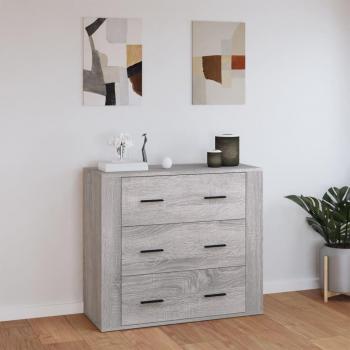 Armario Sonoma gris 80x33x70 cm madera multicapa