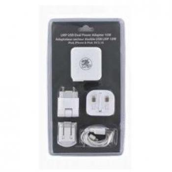 Cargador USB Dual con cable USB-lightning 10 W Color blanco