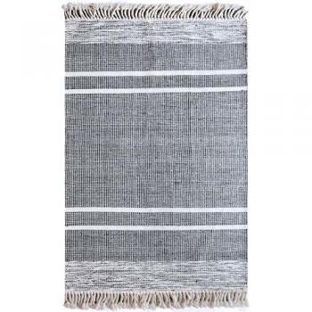 Alfombra Kolena Negra y Blanca 120 x 180 cm