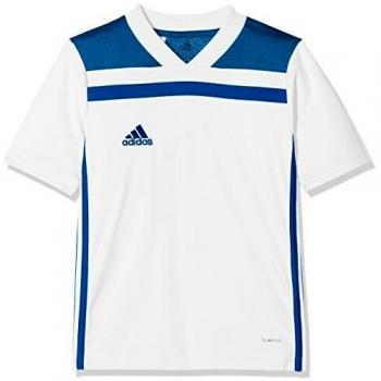 adidas Regista 18 JSY Camiseta de Manga Corta, Hombre, White/Bold Blue, 7-8Y