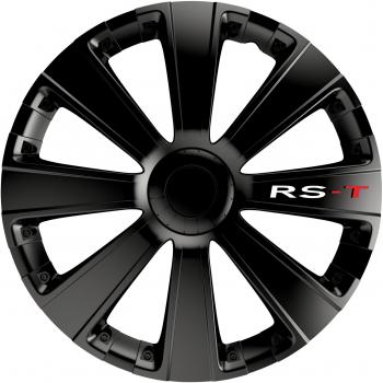 Tapacubos Carpoint RS-T de 14 pulgadas, ABS negro, set de 4