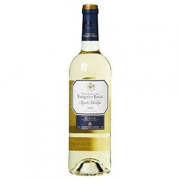 Marqués de Riscal - Vino blanco Denominación de Origen Rueda, Variedad 100% Verdejo, 100% Organic - Botella individual x 750 ml